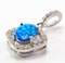 Eye Shaped/Oval Shaped Blue Lab Opal w/ Micro Pave CZ Pendant