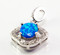 Eye Shaped/Oval Shaped Blue Lab Opal w/ Micro Pave CZ Pendant
