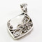 Diamond-Shaped MOP Pendant w/ Flower + Filigree