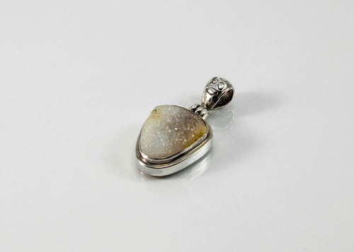 Small Druzy Quartz Balinese Pendant 