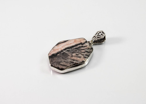 6-Sided Rhodonite Balinese Pendant  