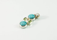 Round Amazonite and Peridot Balinese Pendant