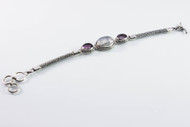 Moonstone and Amethyst Balinese Foxtail Bracelet 