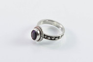 Balinese Oval-Shaped Amethyst Ring w/ Filigree Band