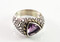 Balinese Trilliant Cut Amethyst Ring  w/ 18KT Gold Dots