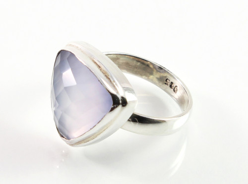 Balinese Trilliant Cut Chalcedony Ring 