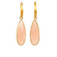 Pink Chalcedony Gold Earrings