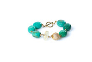 Turquoise Bracelet with Cubic Zirconia Accent
