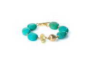 Turquoise Bracelet with Gold Accents
