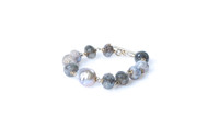 Gray Silverite and Pearl Bracelet