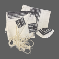 20" Wool Tallit (White, Charcoal, Gray, Black)