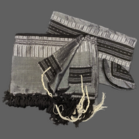 50" Silk Tallit (Gray, Black)