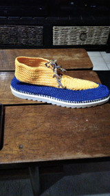 The two-toned blue and yellow Mujaji is a stylish Mama Kea brand.