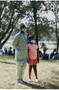 The two-toned blue and yellow Mujaji is a stylish Mama Kea brand.
