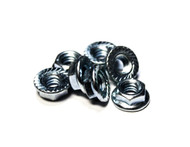 (500) 5/16"-18 Hex Flange Nuts Serrated - Zinc