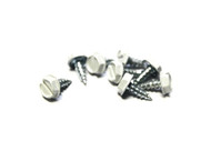 (500) 6 x 3/8 Slotted Hex Head Sheet Metal Screws (White)