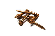 (100) 10 x 1-1/2 Slot Hex Washer Screw - #8 Head (1/4 High Head) Copper Plated