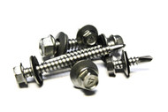 (500) 10x3/4 Stainless Steel TEK Sheet Metal Screws w/ Neoprene Sealing Washer