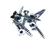 (1,000) 8x1-1/2 Square Flat Head Wood Screws w/Nibs (Type 17)  Zinc