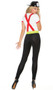 Light My Fire Hero costume includes pants with attached red suspenders, fireman patch and contrasting yellow safety stripes. Short sleeve ringer top also included. Two piece set.
