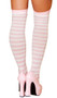 Pink and white horizontal striped stockings.