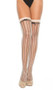 Pin striped thigh high with satin bow.