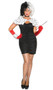 Sexy Dog Napper costume includes bandeau mini dress, dalmatian print shrug, neck piece, gloves, wrist band, and cigarette holder. Six piece set.