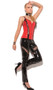 Vinyl pants with cut out lace up detail and front zipper closure. Back side has lace up detail on left leg only, rest is plain.