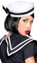 Sailor hat with bow on side.
