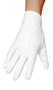 Plain white wrist length gloves.