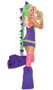 Dino Doll costume includes two-toned halter dress and dinosaur hood. Two piece set.