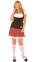 Frisky Freshman school girl costume includes dress and head band. Two piece set.