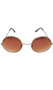 Retro style hippie glasses with gold frames and round lenses.