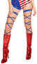 Solid color leg strap with attached garter and rhinestone details. 100 inches long. 2 per package.