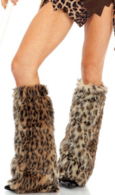 Animal print furry leg warmers.