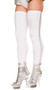 Thigh high astronaut leggings with silver stripes down the side.