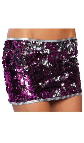 Sequin mini skirt.