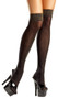 Opaque black and gold lurex knee high stockings.