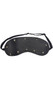 Leather blindfold with spiked studs. Inside is leather back and back of studs. Adjustable elastic strap with clasp.