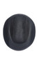 Black cowgirl hat with black band. Hat is made from a stiff felt-like material.