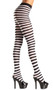 Opaque tights with horizontal stripes.