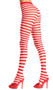 Opaque tights with horizontal stripes.