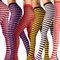 Opaque tights with horizontal stripes.