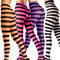 Opaque tights with wide horizontal stripes.