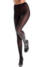 Opaque black or silver Lurex sparkle tights.