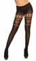 Sheer pantyhose with cut outs and fishnet heart detail. Back side has heart design.