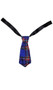 Schoolgirl style short plaid neck tie on a ribbon choker with hook and loop closure.