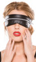 Faux leather zip mask with elastic back. Zipper does function.