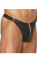 Leather zip up thong with Lycra back for a snug fit. Zipper does have protective back.