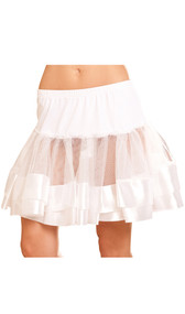 Satin trim petticoat.